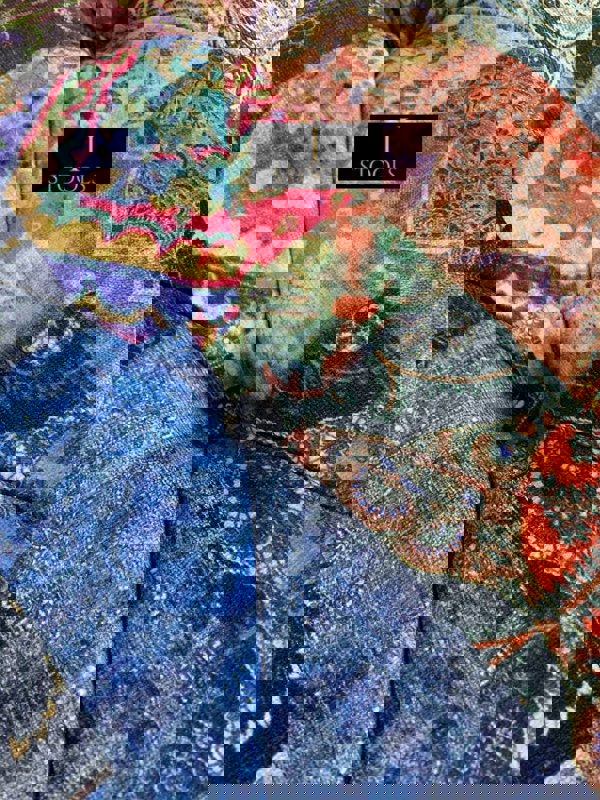 Demask multicolour Footstool | multicolour Bench | Demask Bench coffee table - ISTOOLS