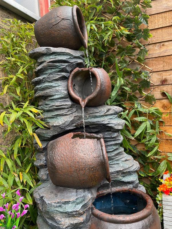Tranquillity Water Features 4 Pouring Jugs on Rock Traditional Water Feature