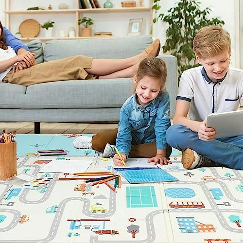 HYGRAD BUILT TO SURVIVE Baby Play Mat Baby Crawling Mat Reversible Baby Floor Mat Soft Padded Foam Foldable Portable