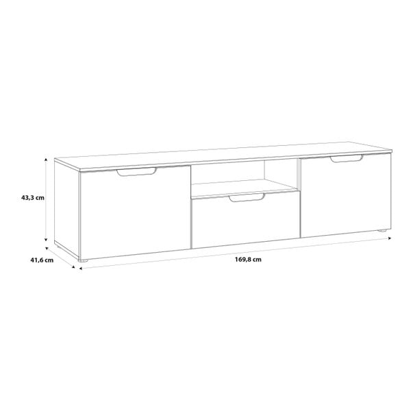 Wyld Haus Leipzig White Gloss TV Unit 2 Doors 1 Drawer