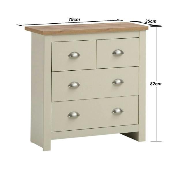 Timber Art Design Lisbon Bedroom Chest of Drawers 4 Drawer Storage Cabinet Furniture