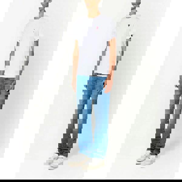 AMI Paris Ami De Coeur Red Embroidered Logo T-Shirt   in  White