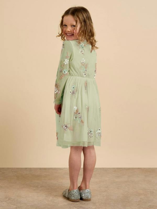 GWD Aimee Sequin Embellished Sage Dress