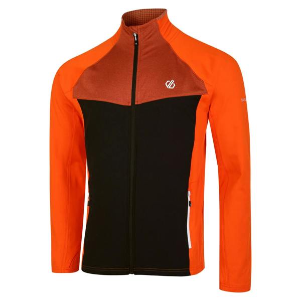 Dare 2B Mens Substratum Core Stretch Full Zip Midlayer - Puffins Orange/Black - 