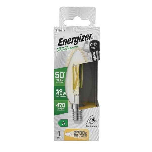 Energizer E14/SES Filament Bulb - Transparent/Grey - 