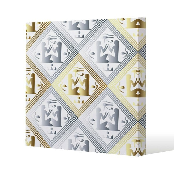 Benjamin Tate Design Egyptian Hieroglyphs in Gold & Silver (Canvas Print)