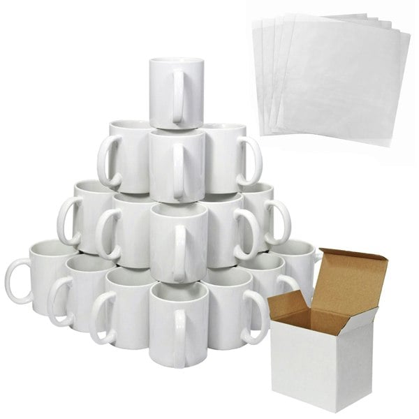 Monstershop 36 11oz White Mugs With Boxes & 5 Sublimation Sheets