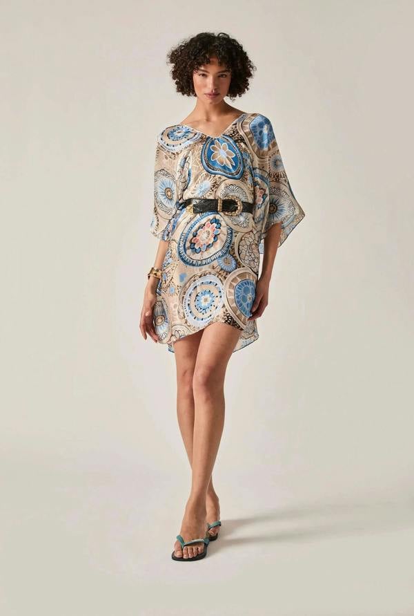 James Lakeland Beige Mandala Print Kaftan
