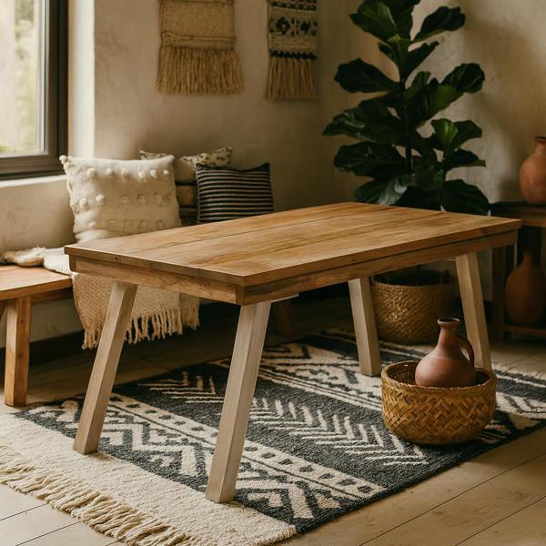 Wyld Haus Los Angeles Reclaimed Wood and Metal Modern Dining Table