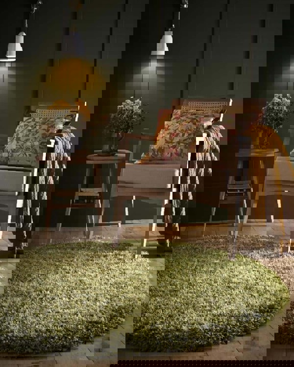 Chicago Olive Green Shaggy Rug | Luxurious Comfort |The Rugs