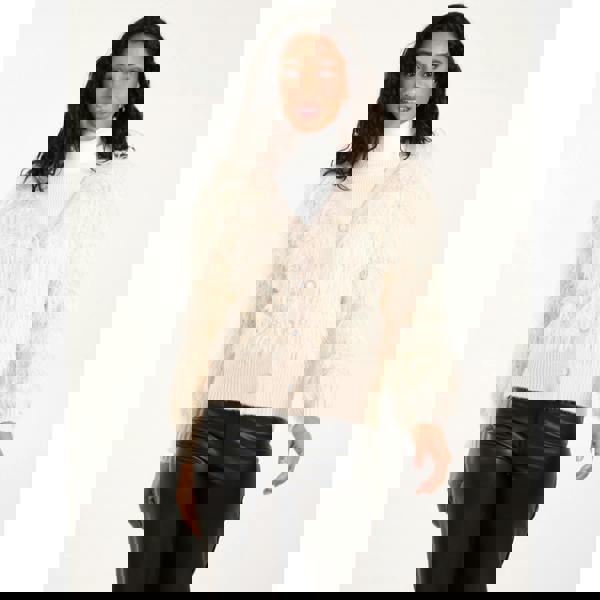 Blue Vanilla Fluffy Pearl Button Cardigan