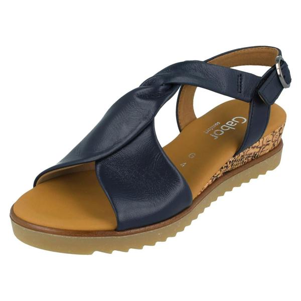 Gabor Ladies Gabor Wedge Open Toe Sandals With Buckle Fastening 62.751