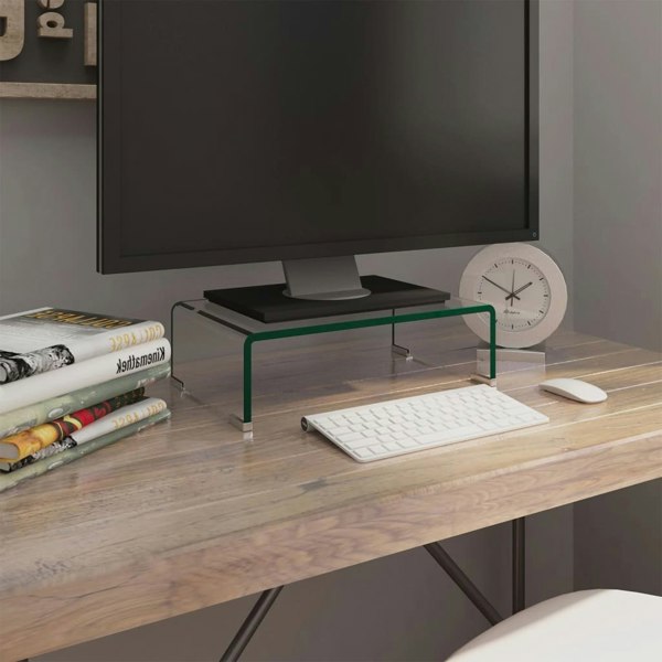 Berkfield TV Stand/Monitor Riser Glass Clear 40x25x11 cm