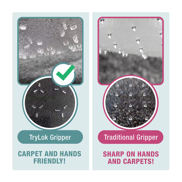 Floortex Cleartex® TrYlok® PVC Rectangular Chair Mat Low Pile Carpets up to 6mm