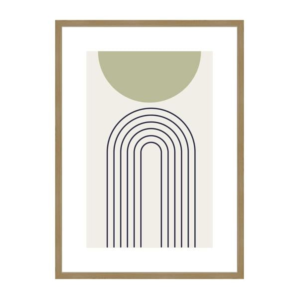 Nielsen accent by nielsen Velino Oak Picture Frame with Glass Front and Abstract Poster Print