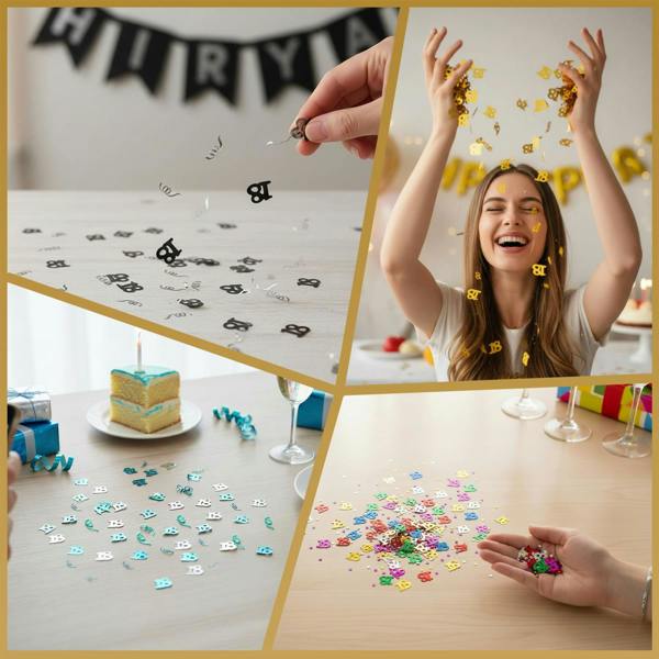 18th Birthday Blue and Silver Foil Confetti Decoration Pack, Metallic Finish, Size Options Available image 5