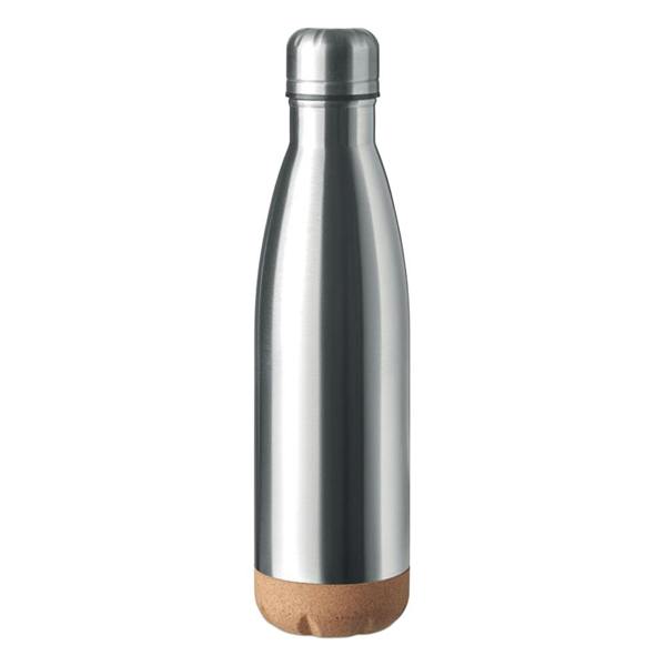 MidOcean Aspen Cork Double Wall 500ml Water Bottle - Matt Silver - 