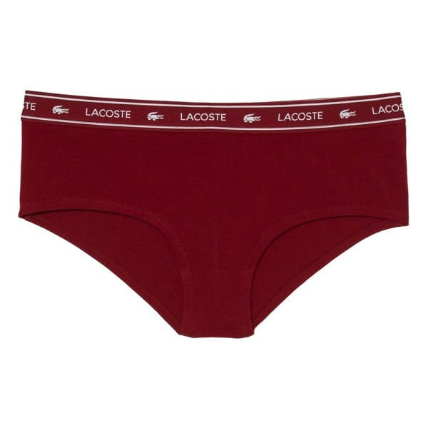 Lacoste Womens Shorty Briefs - Burgundy