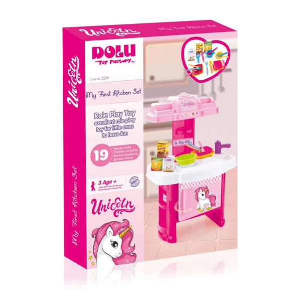 Dolu Unicorn My First Kitchen Set Kids Girls Cooking Toy Playset - Pink