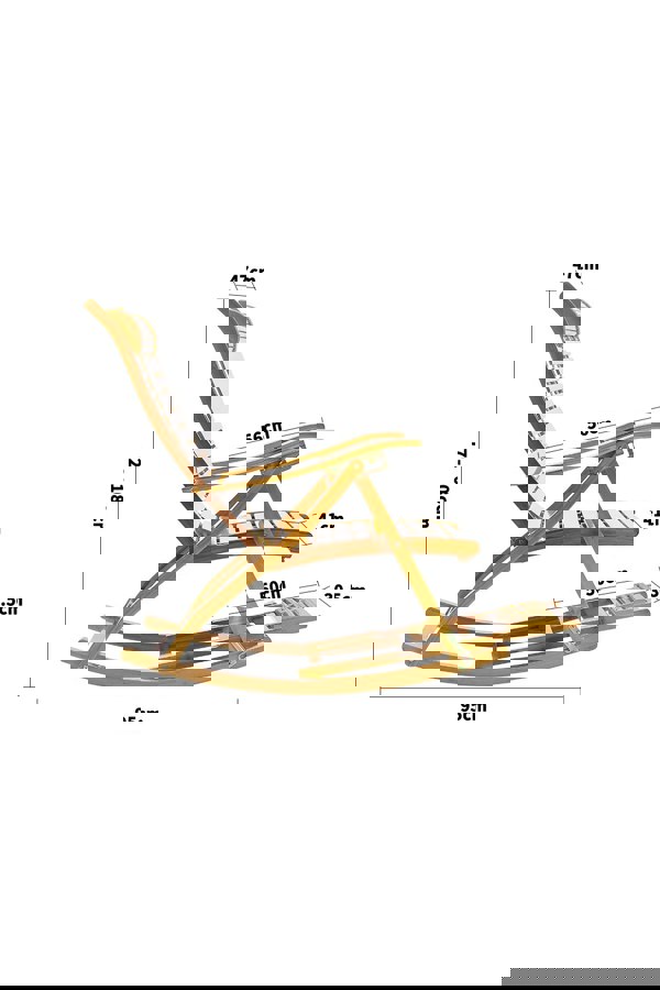 Living and Home Bamboo Foldable Recliner Rocking Chair