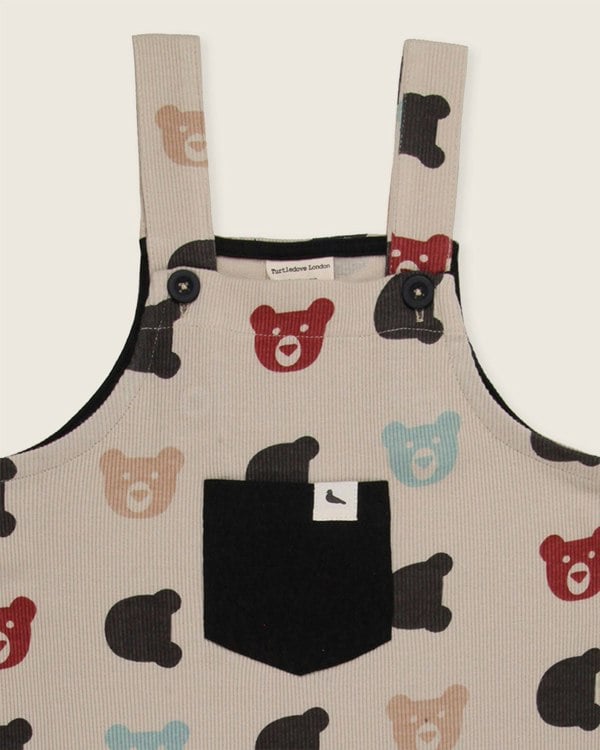 organic cotton Stone Smiling Bear Print Dungarees - image 3