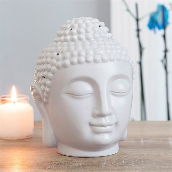 Serano Large Grey Buddha Head Oil Burner and Wax Warmer