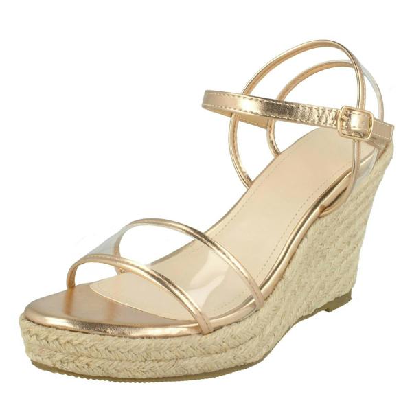 Savannah Ladies Savannah Transparent Strap Wedges