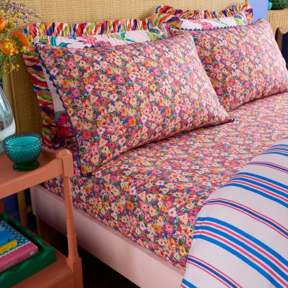 Sophie Robinson Darling Ditsy 100% Cotton Fitted Sheet Bright