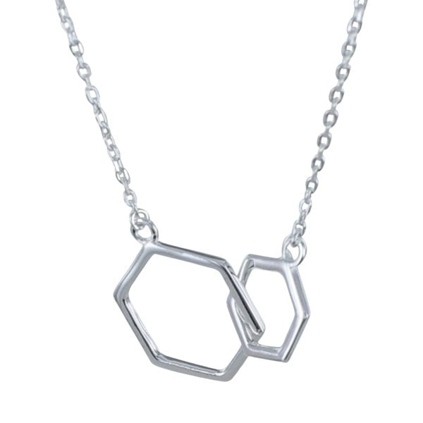 Twin Hexagons Sterling Silver Necklace - Reeves & Reeves