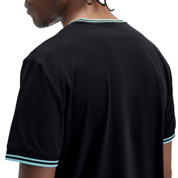 Fred Perry Twin Tipped T-Shirt Navy/Mint Blue