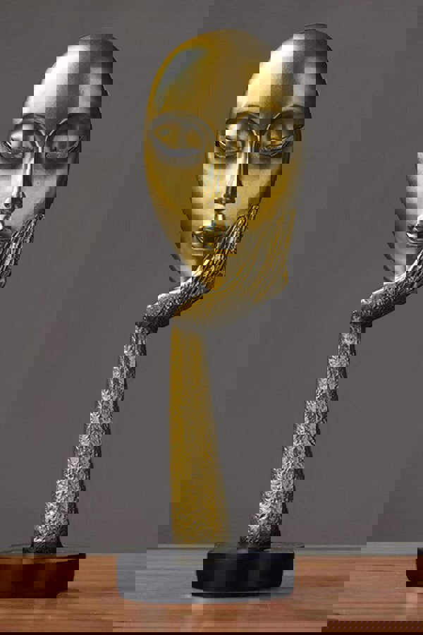 Living and Home 11.5cm Dia x 37cm H Abstract Art Resin Mask Ornaments Meditation Sculpture