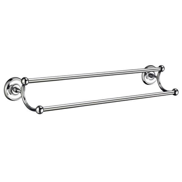Polished chrome double towel rail