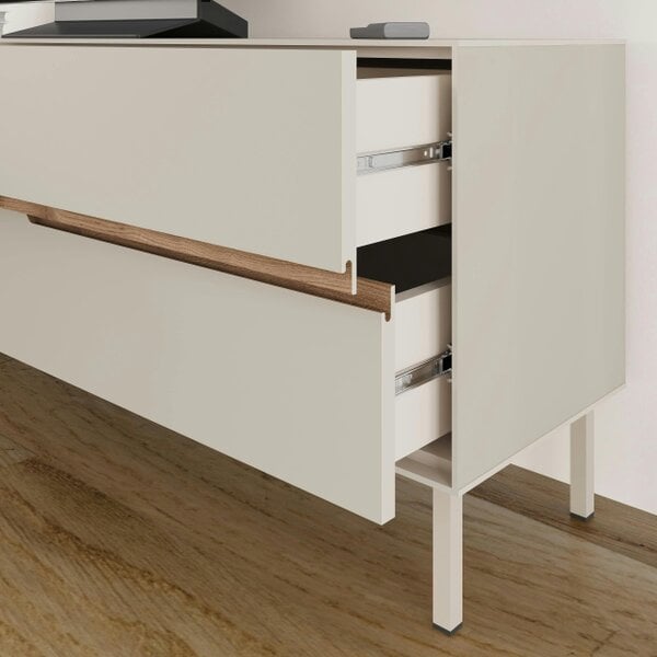 Decortie Arch TV Unit for TVs up to 60in 2 Drawers and Door Sandstone Whiskey Oak 150 x 35 x 56.5 cm (Sandstone and Whiskey Oak)