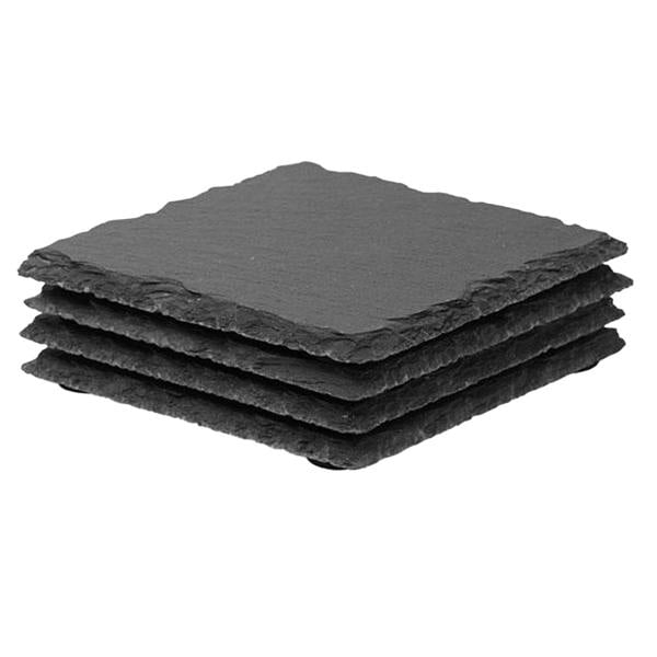 MidOcean Slate Coaster Set (Pack of 4) - Black - 