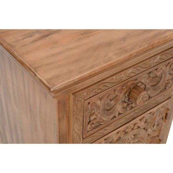 IH Design Viva Mango Wood Bedside Table With Storage