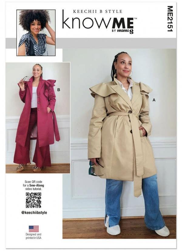 Know Me Sewing Pattern 2151, Coats for Women, N5 (10-12-14-16-18) - Intermediate