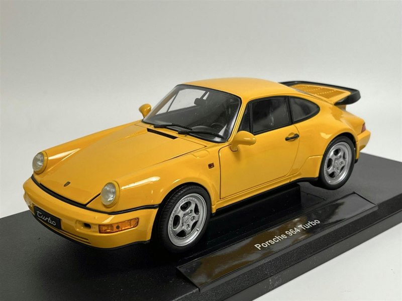 Welly 1989 Porsche 964 Turbo Yellow 1:18 Scale Welly 18026y