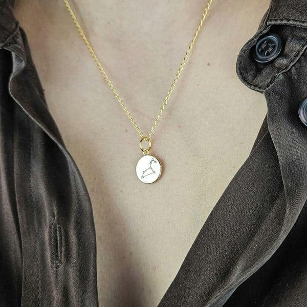 Leo Gold Plated Constellation Star Map Pendant Charm Necklace