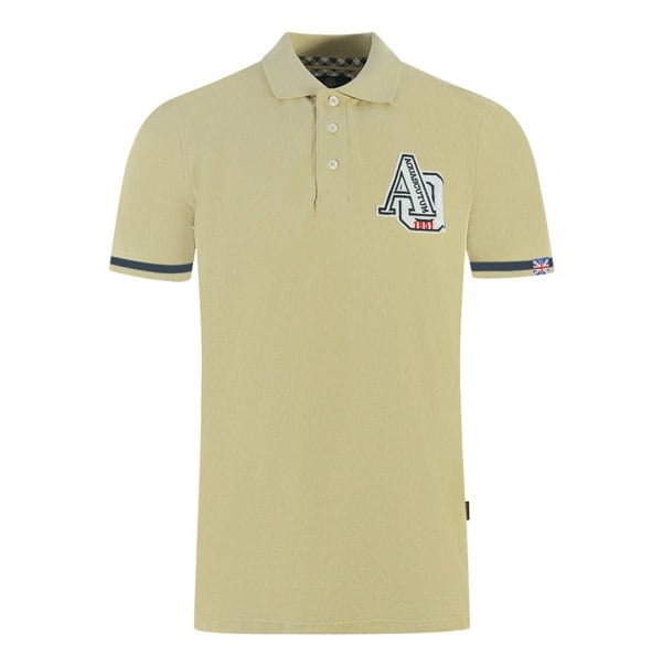 Aquascutum AQ 1851 Embroidered Tipped Polo Shirt - Beige