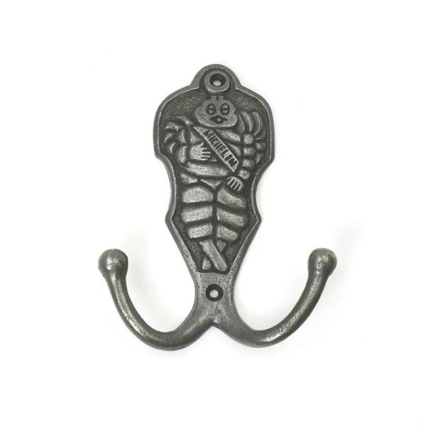 Antique Cast Iron Michelin Man Double Hook - 135mm