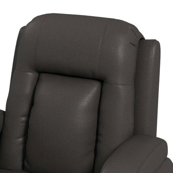 PU Leather Recliner Chair, Recliner Armchair with Extended Footrest, Cup Holders and Side Pockets, Dark Brown