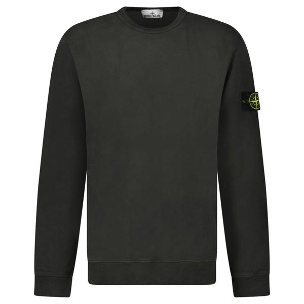 Stone Island Brushed Organic Cotton Sweatshirt Lead Grey - chancefashionco