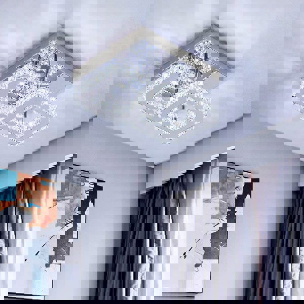 Double Tier Square Crystal Celling Light Living and Home