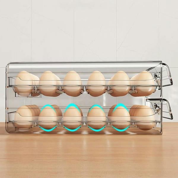 HYGRAD BUILT TO SURVIVE 2 Tier Eggs Holder Fridge Containers Organiser Stackable Egg Storage