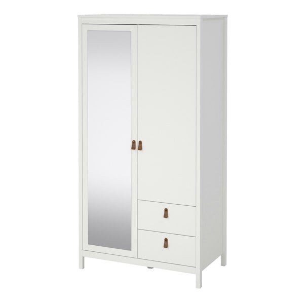 Furniture To Go Barcelona Wardrobe with 1 door + 1 mirror door + 2 drawers White