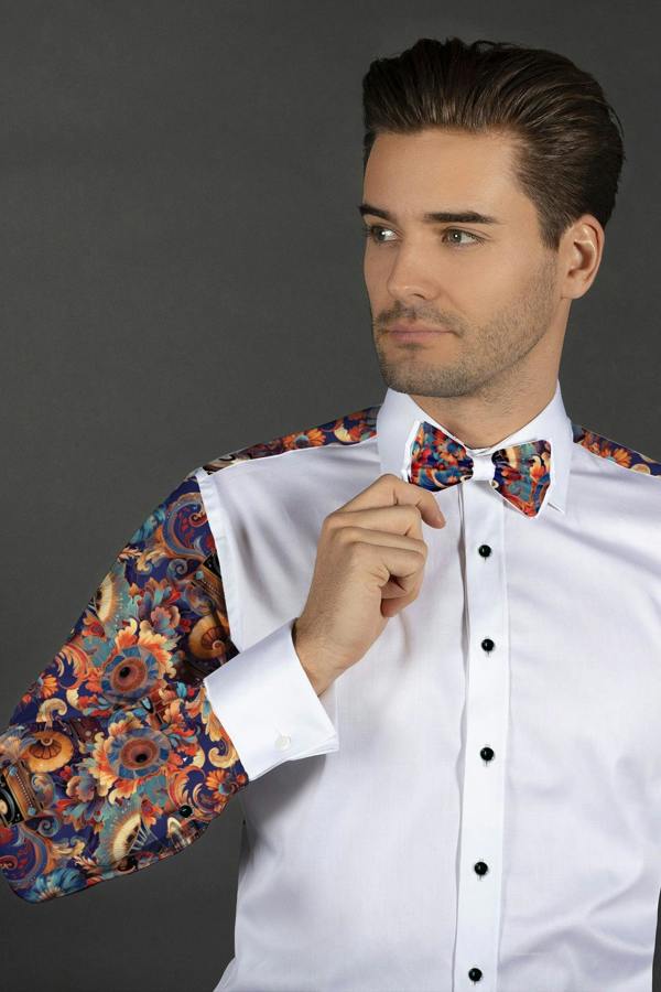 GRAMOPHONE TUXEDO SHIRT – Premium Men's Patterned Shirt by Claudio Lugli | Bold Design, Tailored Fit, Best Printed Shirts