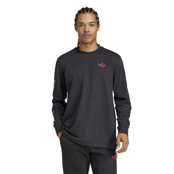 Adidas Mens Ajax Amsterdam Long-Sleeved T-Shirt - Black - 