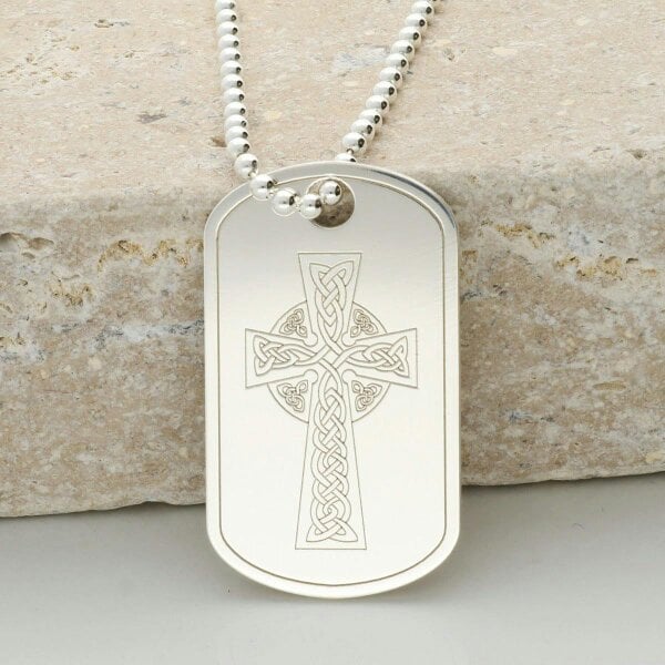 Christopher James of London Sterling Silver Celtic Cross Dog Tag