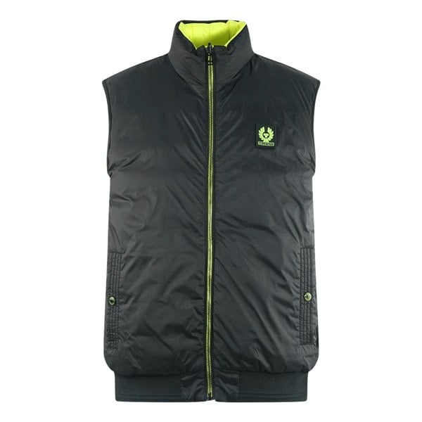 Belstaff Flash Circuit Reversible Down Filled Men's Gilet Jacket - Black / Neon Yellow