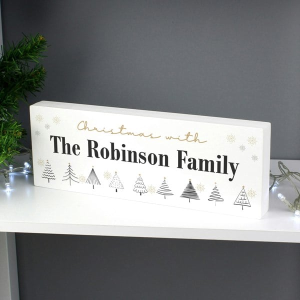 Personalised Memento Company Personalised Christmas Tree Wooden Mantel Decoration